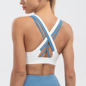 Soutien-gorge de sport pour femme sans coutures, col en U, dos croisé, maintien élevé, respirant, écologique, pour le yoga, la gym, le fitness et l'entraînement - Product Image 5