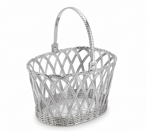 Elegant Oval <b>Metal</b> Wire <b>Storage</b> <b>Basket</b> With Handle Multi Purpose Use For Home Decoration Stylish Home Accent - Product Image 3