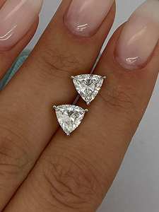 Luxury Trillion Cut Lab Grown Diamond Stud <b>Earrings</b> in Original Gold for Women-Wedding Gift <b>Fine</b> Jewelry - Product Image 3