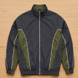 Men's Tracksuit Custom Logo Color Block Two Piece Full Zip Stand Collar <b>Jacket</b> and Jogger Pants <b>Patchwork</b> Design Windbreak Set - Product Image 2