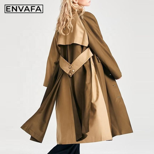 Manteau long imperméable tendance pour femme, style trench-coat, double boutonnage, idéal printemps-automne - Product Image 3