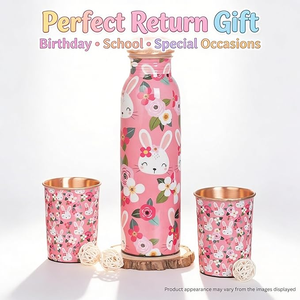 ขวดน้ำโลหะลายดอกไม้แบบพกพาพร้อมฝาสีโรสโกลด์ - Product Image 4