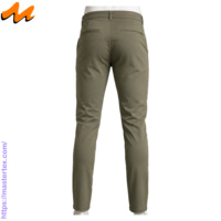 Pantalones Chinos Casuales para Hombre, Color Sólido, Corte Recto Ajustado, Cintura Media, Spandex/Algodón, Transpirables, Protección UV, Cierre de Botón, Uso Diario