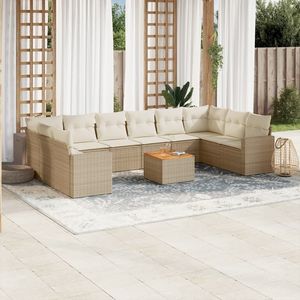 Set Divano da Giardino in Rattan Beige 8 Posti, Arredamento da Esterno Contemporaneo Resistente alle Intemperie, Divano Sezionale da Patio - Product Image 3