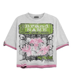 Camisetas de hombre TAHAD 2026 personalizadas, de gran tamaño, estampadas, de 300 g/m², con dobladillo desgastado, hombros caídos y corte holgado - Product Image 1