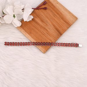 High Quality 925 Sterling Silver Garnet Tennis <b>Bracelet</b> Luxury Gemstone Jewelry for Unisex - Product Image 3