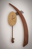 Horloge murale vintage en bois à quartz avec affichage à aiguilles, design Art Déco classique pour mariage et retraite