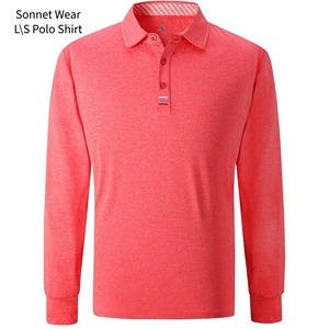 Camisas Polo de Manga Larga para Hombre, Camisa Polo Deportiva con Cuello para Uso Casual - Product Image 1