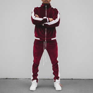 Fabricant de vêtements OEM, veste et pantalon en molleton de coton imprimé de haute qualité, 100% coton, hiver, sur mesure, pour hommes, ensembles de survêtements 2 pièces - Product Image 1