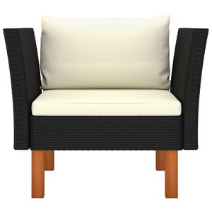 โซฟาสวนขนาดกลางพร้อมผ้าคลุมถอดได้ทำจากหวาย PE สีดำ - Product Image 2