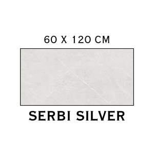 กระเบื้องปูพื้นเซรามิก SERBI SILVER ขนาด 60x120 ซม. ผิวด้าน สำหรับห้องนั่งเล่น 600 x 1200 มม. กระเบื้องผนังสีเทา กระเบื้องอินเดีย - Product Image 1
