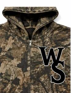 Sudadera con Capucha para Hombre, Diseño Sólido con Logotipo WS Estampado en la Parte Delantera, Estilo Casual Oversize para Invierno, 100% Algodón Felpa, Ropa Urbana - Product Image 2