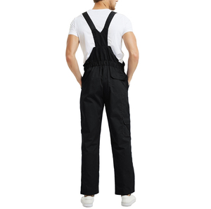 Combinaisons de travail en coton noir pour hommes, bretelles réglables, anti-poussière, uniformes - Product Image 2