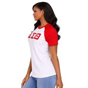 Maglietta Raglan Premium Delta Sigma Theta per Donne, Vestibilità Comoda, Alta Qualità, Abbigliamento Casual per Confraternite Greche - Product Image 3