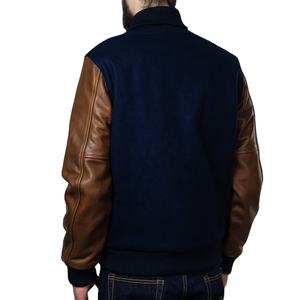 Premium Wool Chenille Embroidery Varsity Jackets Men Vintage Leather Sleeves Regular Plus Size with Logo - Product Image 6