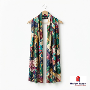 Premium Luxury Long Scarf Soft Polyester Fabric <b>Head</b> <b>Wrap</b> Digital Print Winter Custom Branding White Label OEM ODM - Product Image 6