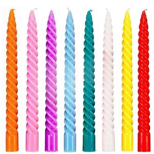 Bougie spirale multicolores de 10 pouces pour décoration florale, lot de 10 bougies pour dîner, fête, mariage - Product Image 1