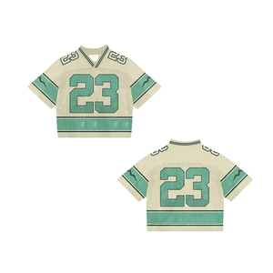 Summer Streetwear Sports Mesh Fan Jersey Custom Name & Number Retro Mesh Jersey Boxy Fit Cropped American Football Jersey - Product Image 1