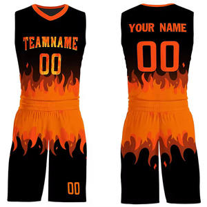 Ensemble d'uniformes de basketball pour équipes adultes - Respirant, grandes tailles, 100 % polyester, couleurs et logos personnalisés, pour tournois scolaires - Product Image 1