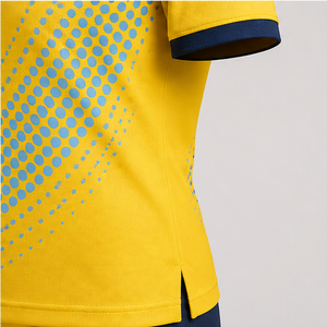 เสื้อโปโลผู้หญิงสีเหลืองกรมท่าลายจุดแบบฮาล์ฟโทน แห้งเร็ว ระบายอากาศได้ดี แขนสั้น สำหรับเล่นกอล์ฟ รุ่น WPS-0886 - Product Image 5