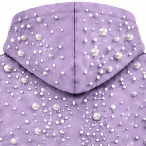 Sweat-shirt à capuche unisexe oversize en perles de lavande, style streetwear, avec poche kangourou, vêtement de mode personnalisé - Product Image 4