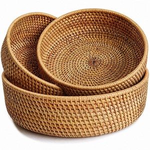 ตะกร้าขนมปังหวายสานมือขายส่ง |   อุปกรณ์จัดเก็บในครัวจากเส้นใยธรรมชาติ - Product Image 1