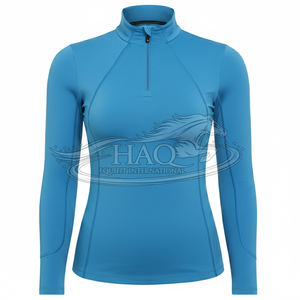 Haut technique de performance à manches longues pour femme, sous-vêtement d'équitation pour l'entraînement, vêtement équestre - Product Image 1