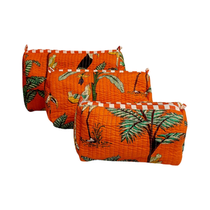 Cotton Quilted <b>Zipper</b> Closure for <b>Bag</b> for Travel | Eco-Friendly Reusable Makeup Cosmetic Organizer Water Resistant Durable - Product Image 4