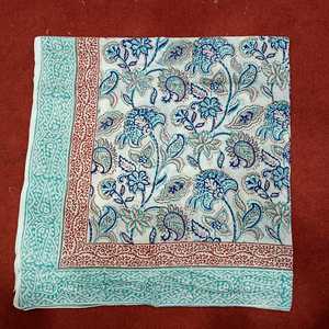 Handcrafted Chanderi Cotton Dupatta Stylish Party Shawl Hand Block Print Leaf Pattern Lightweight Summer - Product Image 5