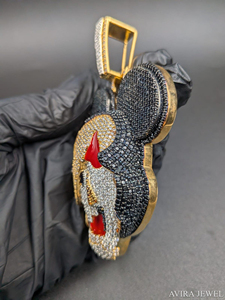 Unique Moissanite Hip Hop <b>Pendant</b> <b>Solid</b> Sterling Silver 925 Yellow Rose <b>Gold</b> Plated Nickel-Free Lead-Free IDGL/GRA Certified - Product Image 5