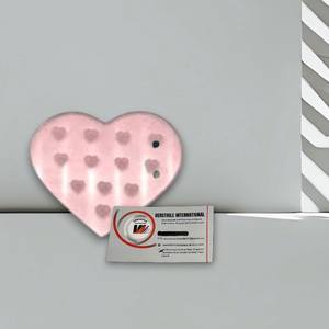 Paleta Magnética de Acero Inoxidable para Extensiones de Pestañas, Diseño Cuadrado con Diamantes Sólidos y Corazón Rosa, Marca Privada - Product Image 6