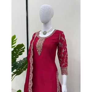 Conjunto de traje rojo talla XL para fiesta con bordados y lentejuelas para un look elegante - Product Image 2