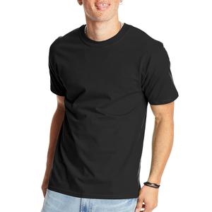 Black Custom Men's T-Shirts <b>Short</b> <b>Sleeve</b> O-Neck Cotton Worsted Fabric 230g Front Logo Silk Screen Printed Formal Loose Fit - Product Image 4