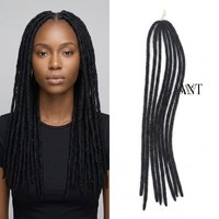 Extensions de cheveux synthétiques tressés pré-bouclés faits à la main, texture naturelle douce de qualité supérieure, pour femmes, vente en gros