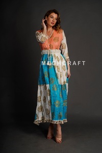 Vestido Maxi Bohemio de Algodón con Lurex para Mujer, Cómodo y Sin Arrugas, para Uso Casual y de Fiesta, a Bajo Precio, Exportación al por Mayor - Product Image 4