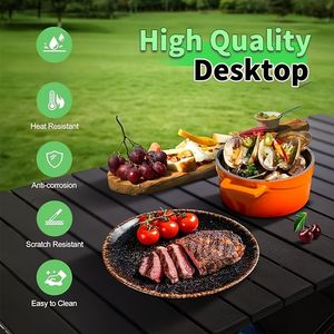 Tavolo da Campeggio Pieghevole in Alluminio Leggero 94,5 cm x 55 cm x 48,3 cm, Design Arrotolabile Portatile Serie CamLightweight - Product Image 6