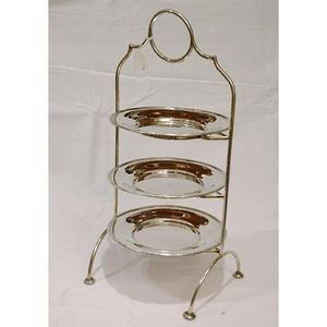 Support à gâteau à trois étages en argent, plateau de service fait main, présentoir décoratif pour desserts, utilisation sur table à manger, support à gâteau à 3 niveaux - Product Image 5