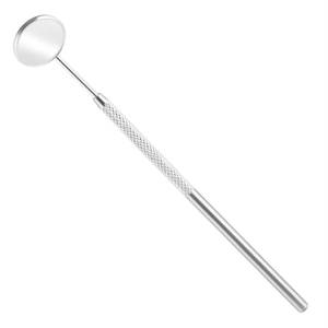 Miroir buccal chirurgical dentaire Morje, argenté, avec poignée moletée, instrument manuel de classe II certifié CE - Product Image 1