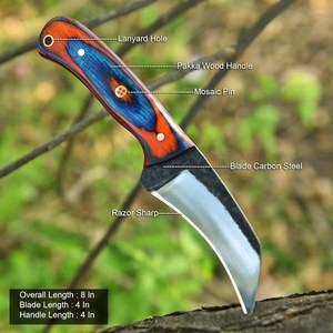 Couteau de chasse artisanal MORTAL SAGA OEM, lame en acier à haute teneur en carbone 1095, 4,5 pouces, pointe tombante, 58HRC, acier inoxydable pour le dépecage - Product Image 4