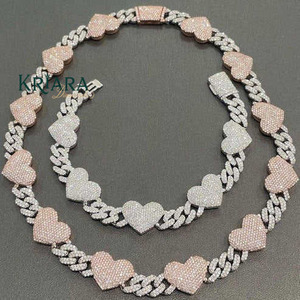 Collar con Colgante de Moissanita en Forma de Corazón, Chapado en Oro S925, Cadena Figaro, Lujoso, Unisex, para Uso Diario - Product Image 2