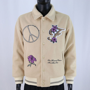 Veste universitaire de haute qualité OEM avec manches en cuir, vestes Letterman personnalisées, vestes Letterman brodées pour hommes, qualité supérieure - Product Image 1