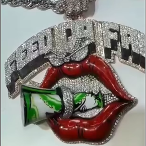 Nouveaux designs de bijoux fins en argent sterling 925 avec moissanite VVS, pendentifs et breloques vintage en argent, pendentif Money Talk - Product Image 1