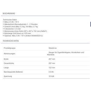 KIPPEX Aspirapolvere da Esterno a Batteria – Aspirapolvere per Piccole Parti per Comuni, Pulizia Stradale e Aree Esterne - Product Image 2