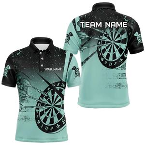 Custom Heat-Transfer Printed Solid Front <b>Dart</b> Shirt Unisex Short Sleeve Moisture Wicking Turn-down Collar Team Name Print All - Product Image 1
