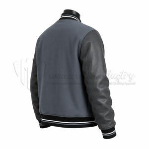 Chaqueta Varsity de Cuero PU para Hombre, Color Sólido, Cuello Camisero, Corte Regular, Estilo Casual Otoñal, Cierre de Botones de Una Sola Fila - Product Image 2