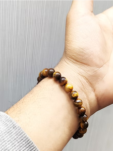 Natural Tiger Eye Bead <b>Bracelet</b> Stretch Gemstone Jewelry Wholesale for Daily Wear Best for Gifts Any Occasion - Product Image 3