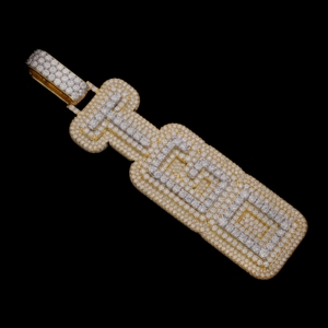 Pendentif personnalisé en moissanite avec logo, style hip-hop, plaqué or argent 925, certifié EGL, unisexe, qualité VVS - Product Image 3