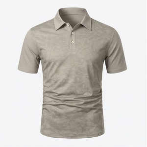 Polo en tricot à manches courtes gris pour homme, coupe classique, boutons, style décontracté - Product Image 1