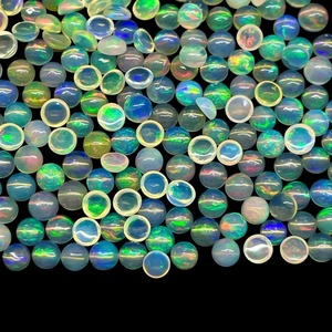 Opale d'Éthiopie naturelle, 3 mm, ronde, chatoyante, cabochon en opale, lot de pierres précieuses, opale Welo authentique, pierres rondes lisses et polies - Product Image 3