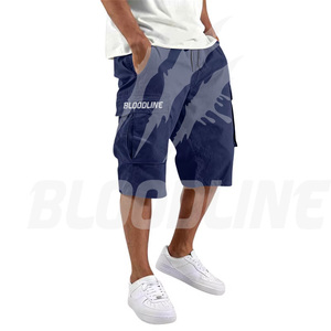 Pantalones Cortos Cargo de Camuflaje para Hombre BLOODLINE, Cintura Media, Cordón Ajustable, Bolsillos Casuales, Tela de Lona Transpirable - Product Image 6